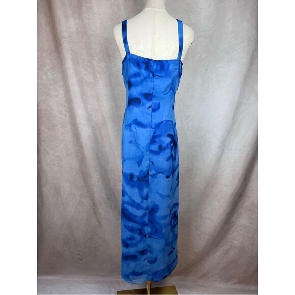 Vintage 1990s XL Blue Semi Formal Gown Prom Plus Size  Celestial - Picture 5 of 8